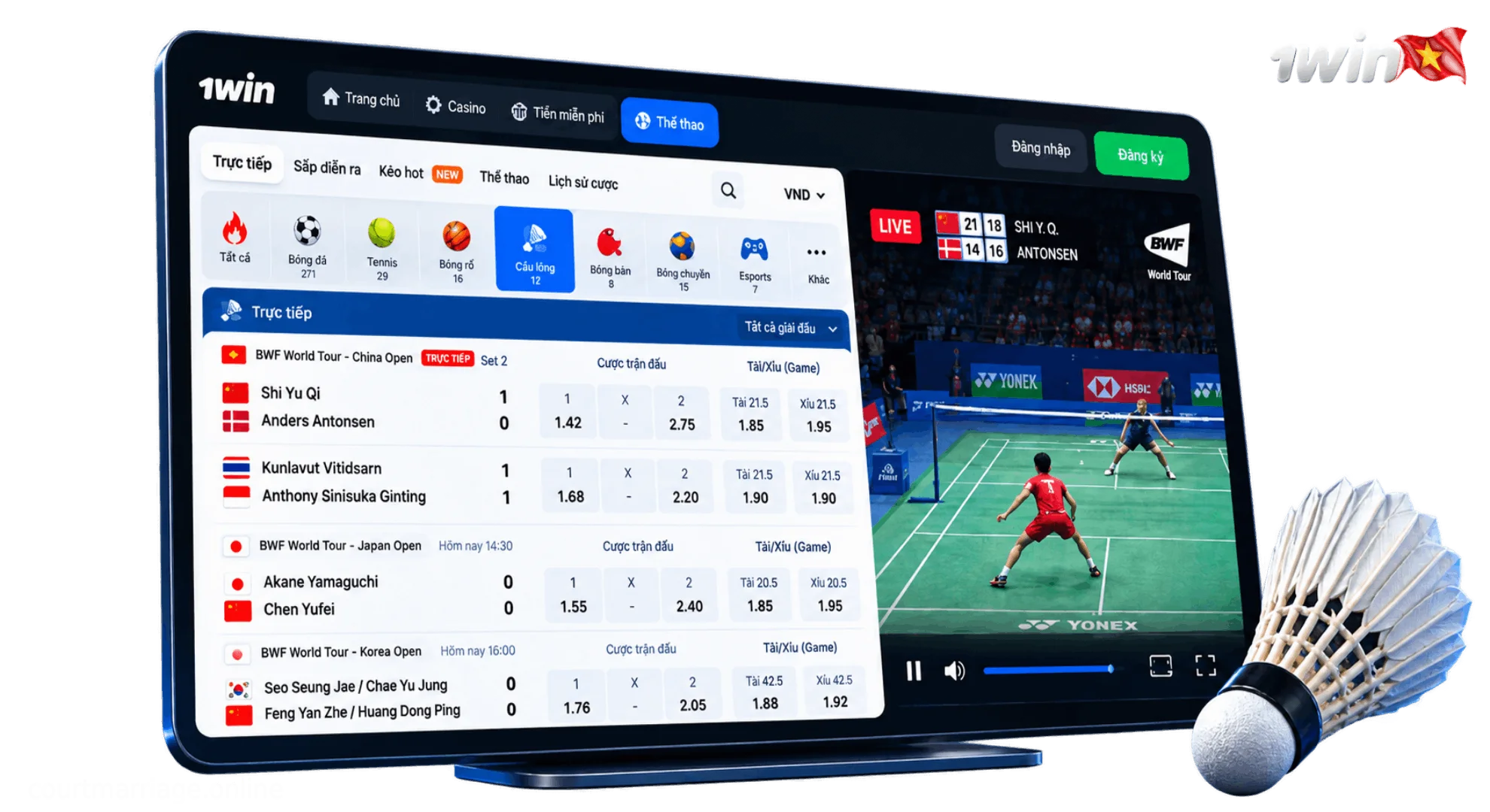 BWF World Tour badminton tournaments singles and doubles lines