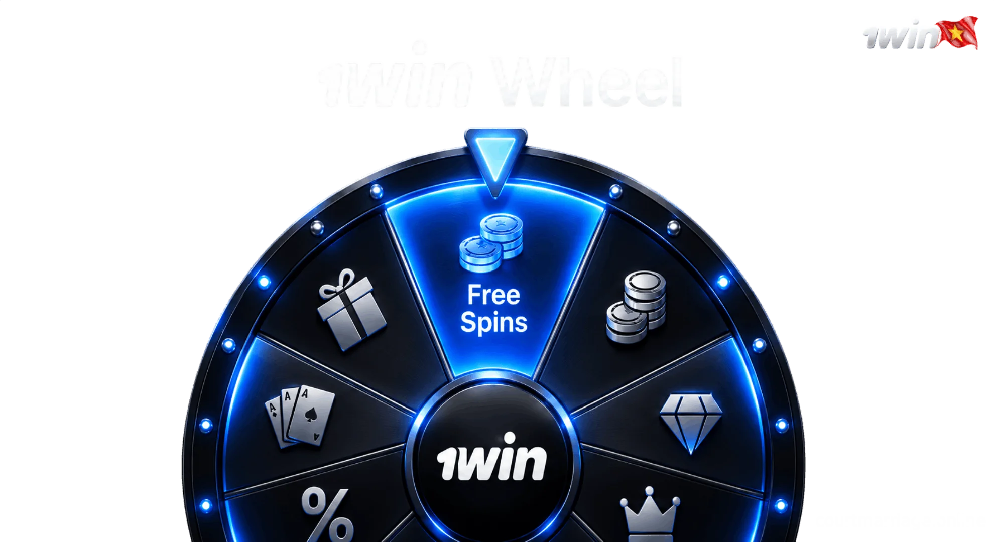 Daily 1win Wheel free spins and bonus coins reward for active players