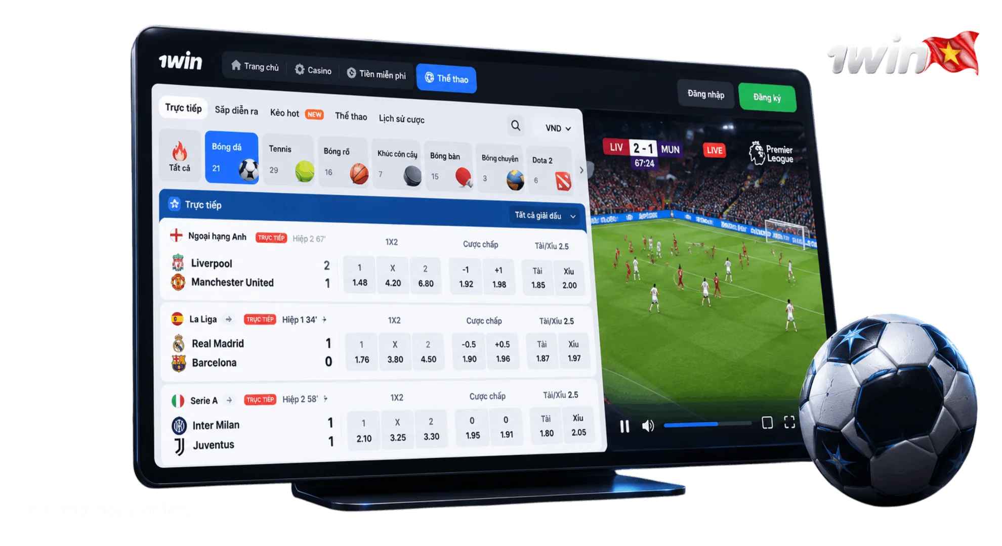 Football leagues betting V.League 1 and UEFA Champions League