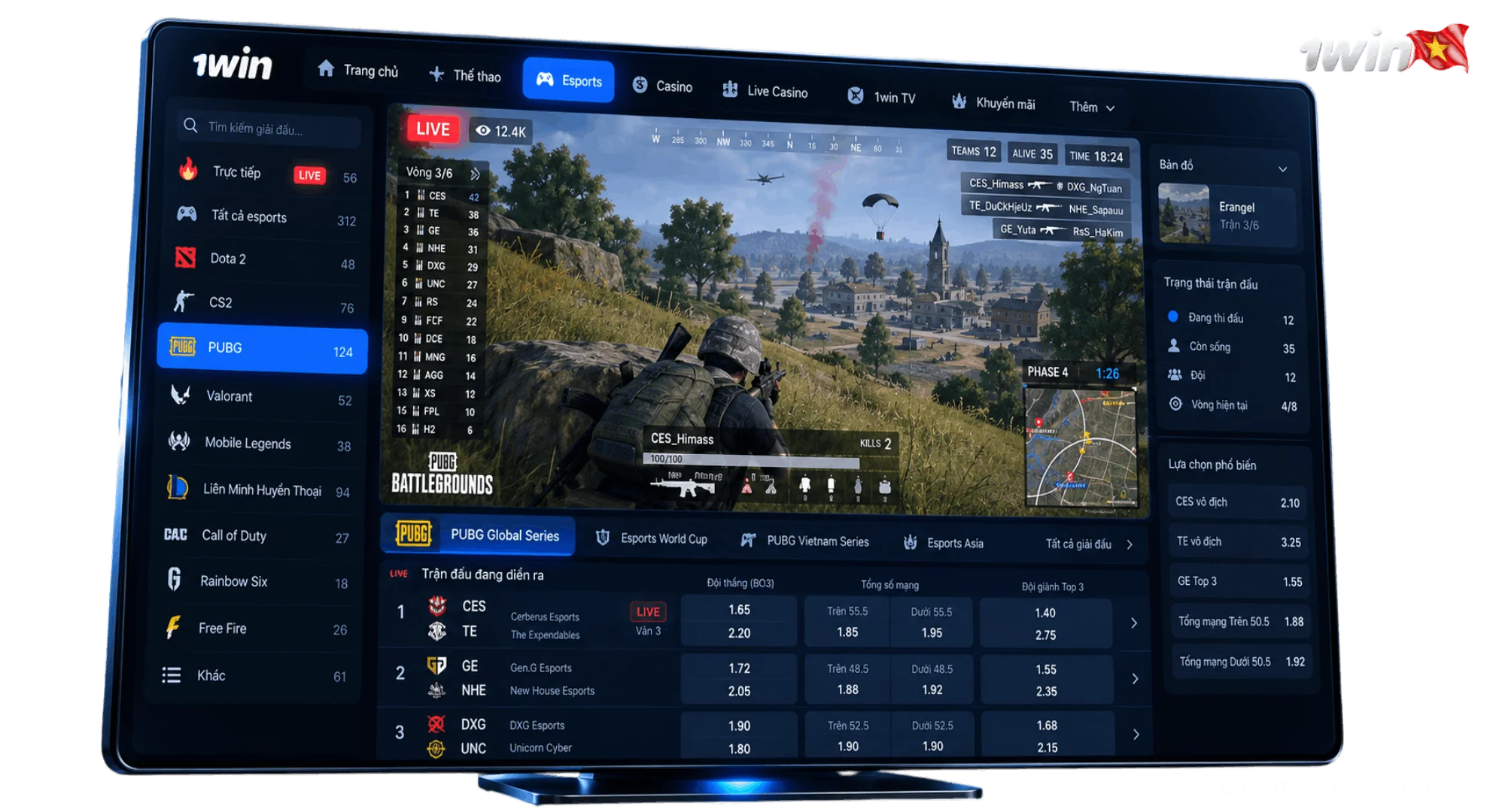 PUBG Mobile and Free Fire mobile battle royale tournament betting lines