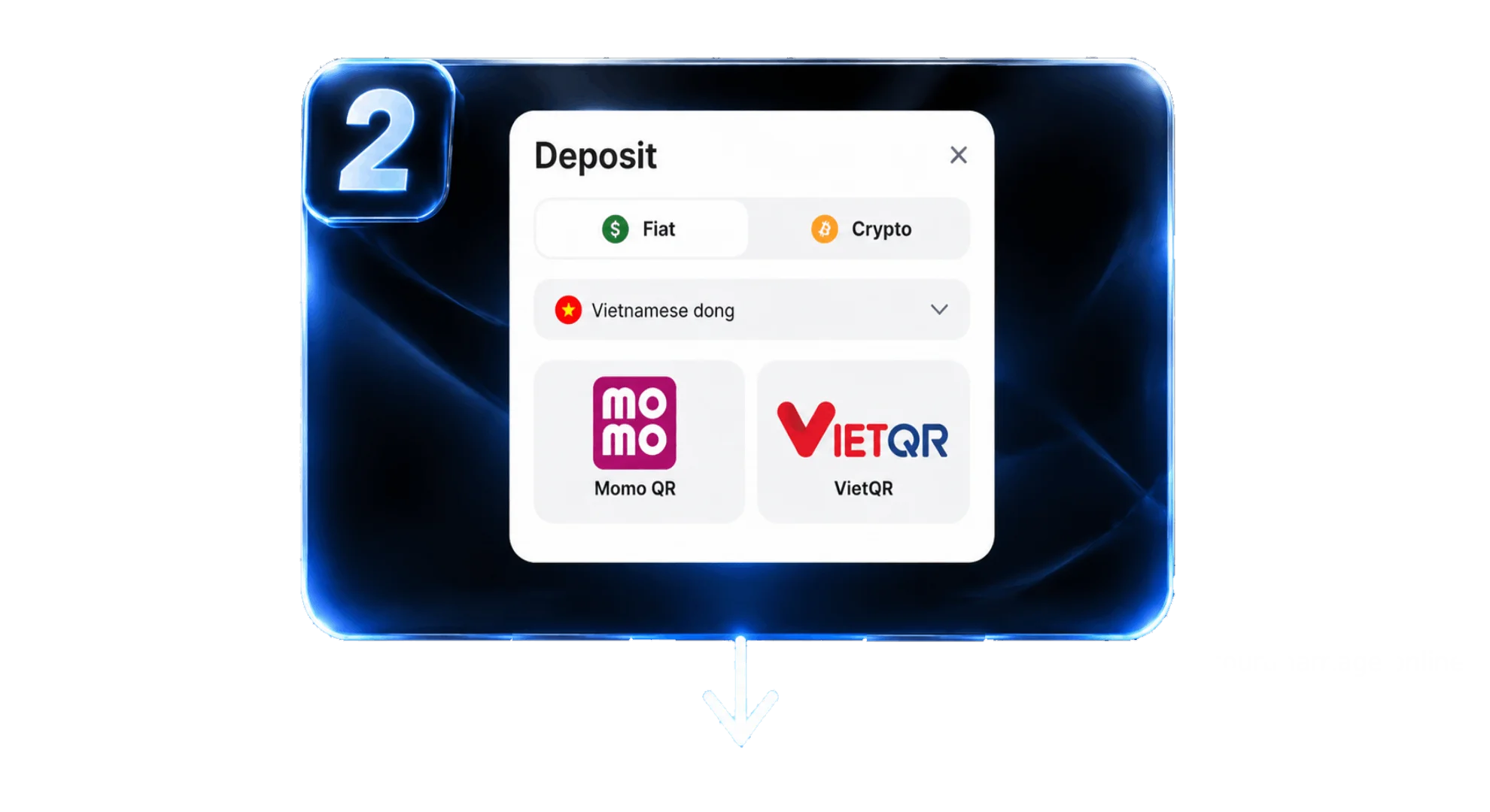 Step 2 deposit VND funds via MoMo ZaloPay and VietQR inside account