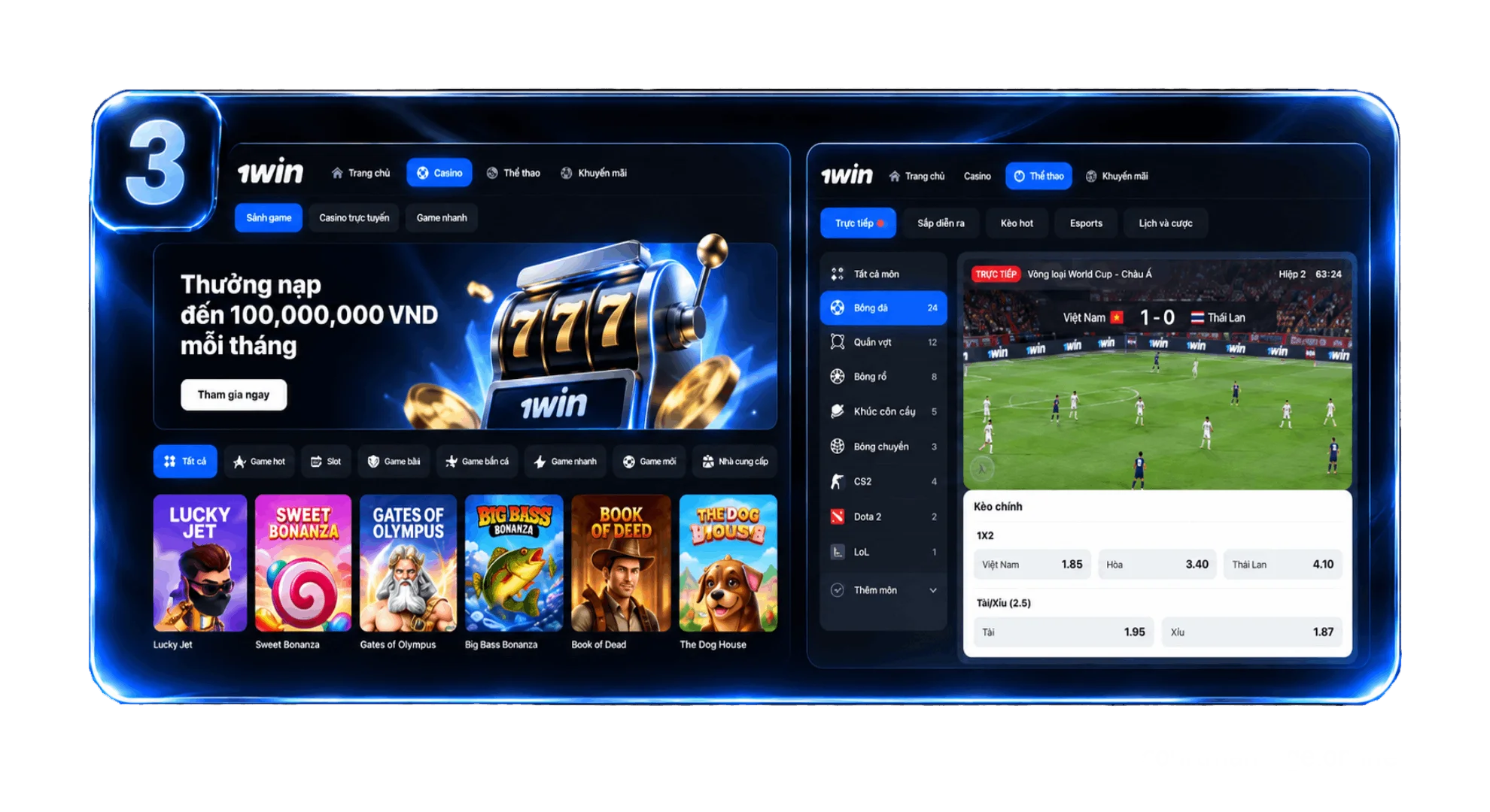 Step 3 choose casino games slots or place sports bets on platform